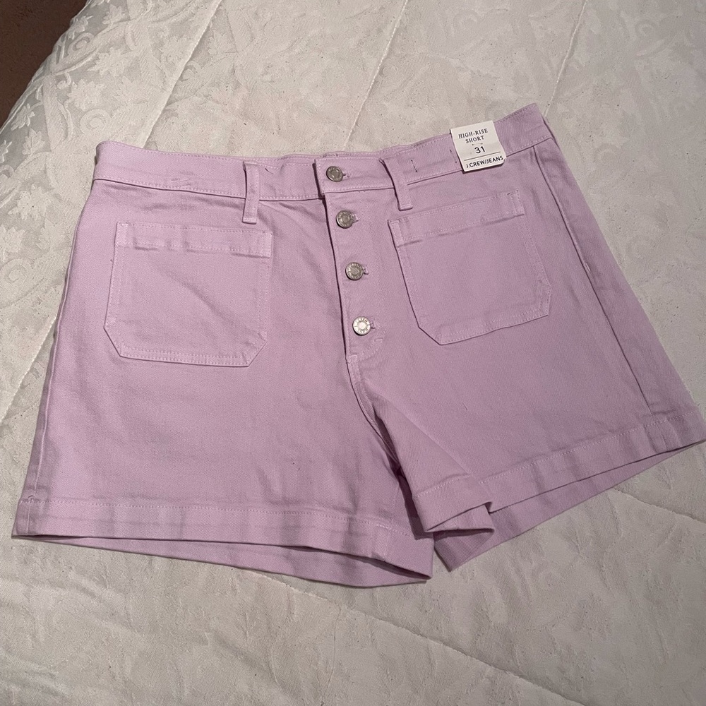 BNWT Lavender high waist shorts from J. Crew. Size 31